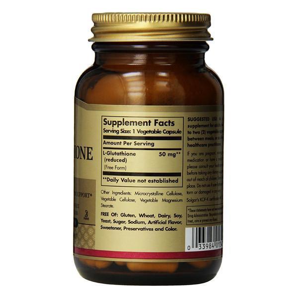 Solgar Reduced L-Glutathione 50mg 30 Vegetable Capsules - Image 2