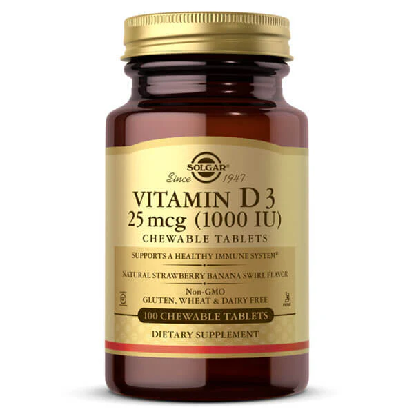 Solgar Vitamin D3 1000iu 100 Chewable Tablets