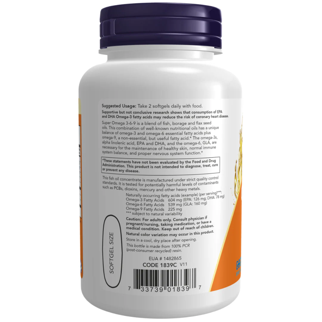 Now Foods Super Omega 3-6-9 Softgels - Image 2