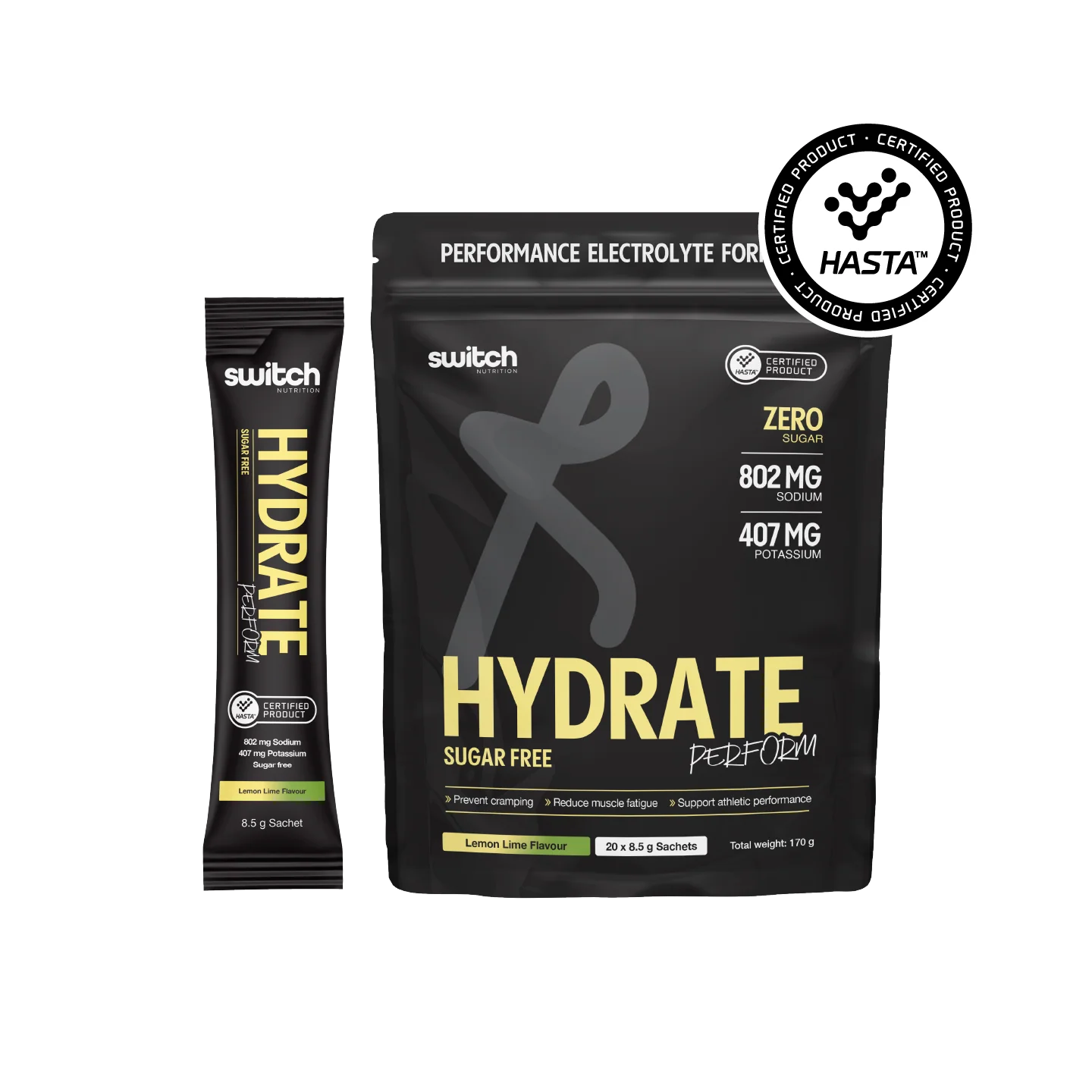 SWITCH Hydrate Perform Sugar Free Pouch [20 Serves]