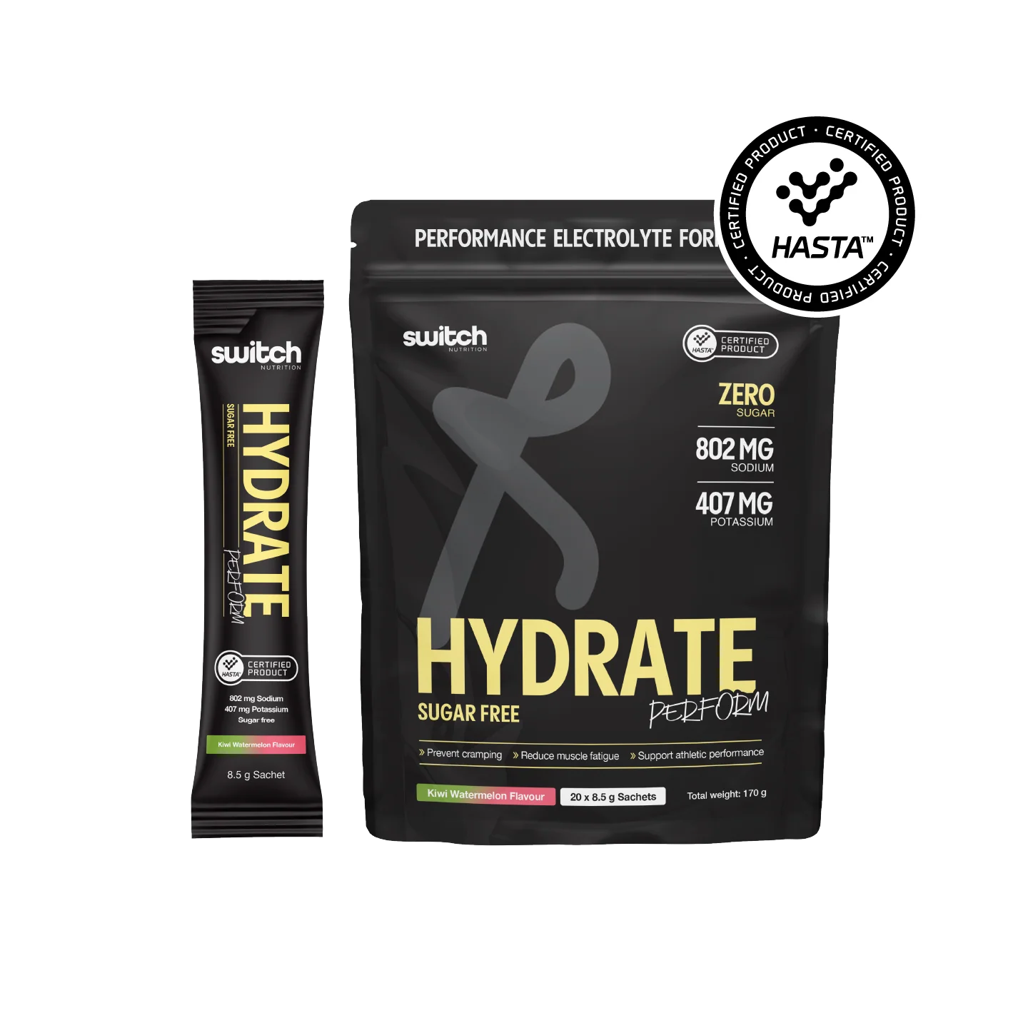 SWITCH Hydrate Perform Sugar Free Pouch [20 Serves] - Image 2
