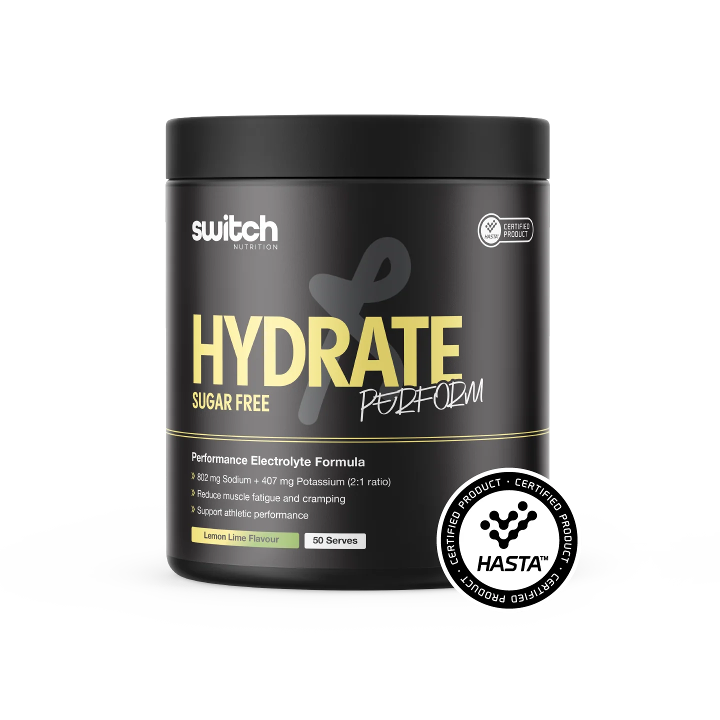 SWITCH Hydrate Perform Sugar Free [50 Serves] HASTA Certified