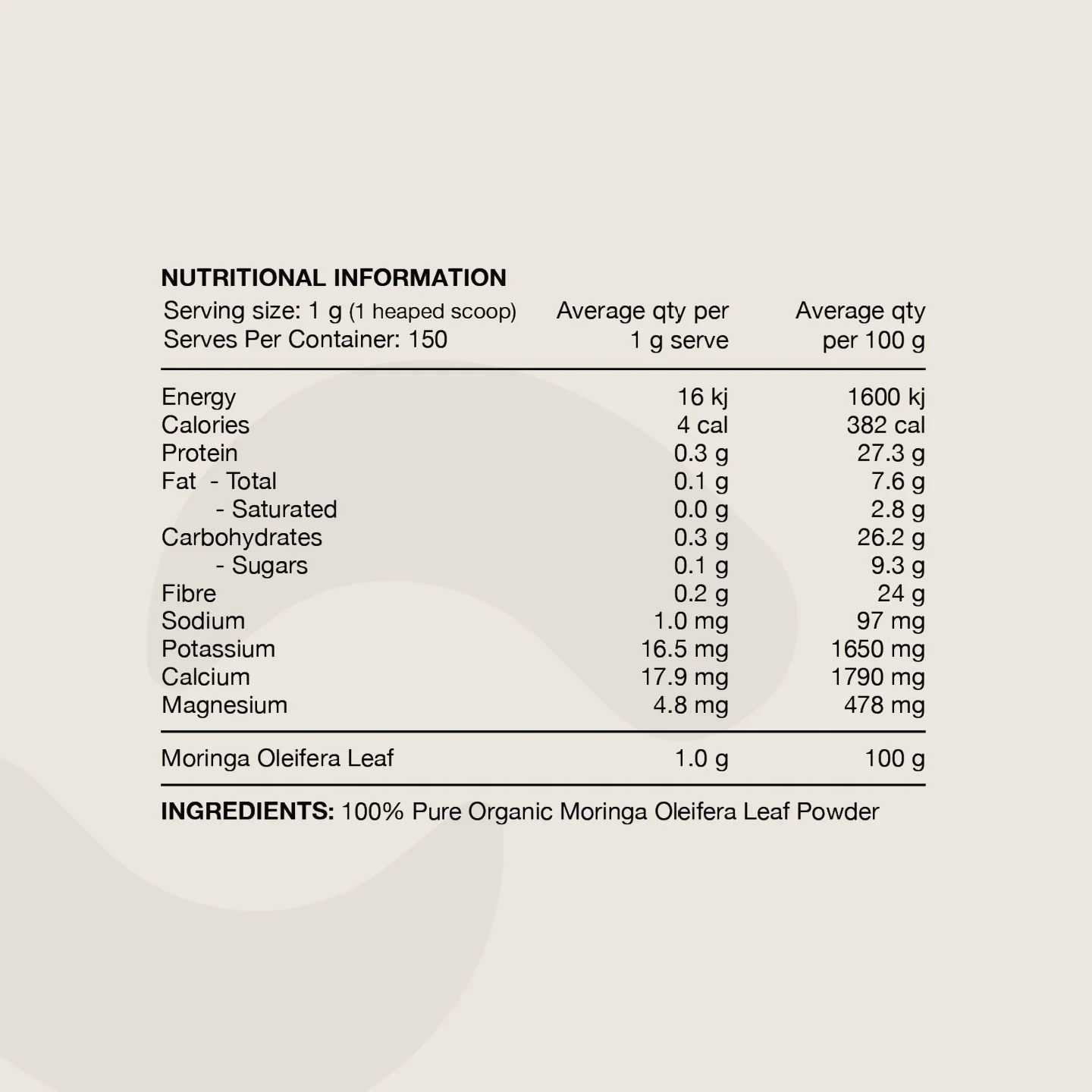 Switch Nutrition 100% Pure Organic Moringa Powder Vegan Superfood Daily Tonic - Image 2
