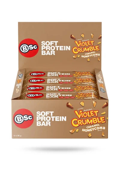 BSc Body Science Violet Crumble Low Carb Bar 55g (x12) - Image 2